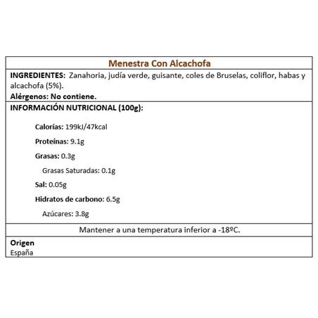 MENESTRA C/ALCACHOFA 20 X 450GRS