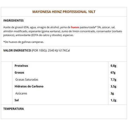 MAYONESA HEINZ PROFESSIONAL 10LT