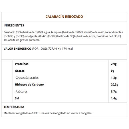 CALABACIN REBOZADO  4*1KG