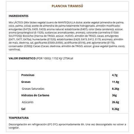 PLANCHA TIRAMISU 54P.1,8KG