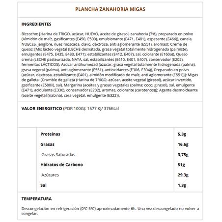 PLANCHA ZANAHORIA MIGAS 54P.1,7KG