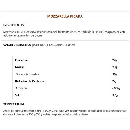 MOZZARELLA PICADA 100% 4x2,5KG