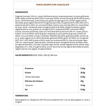 TARTA MUERTE X CHOCOLATE 18P.2,35KG