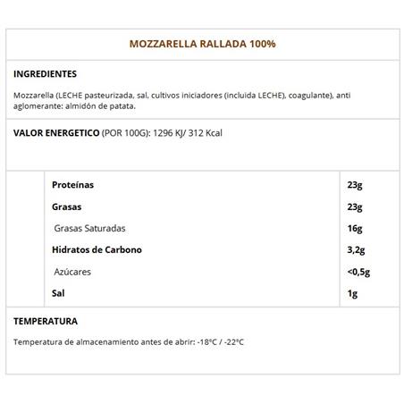 MOZZARELLA RALLADA 100% 4x2,5KG