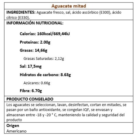 AGUACATE MITAD 5 KG