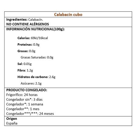 CALABACIN CUBO 10/10 4*2.5KG